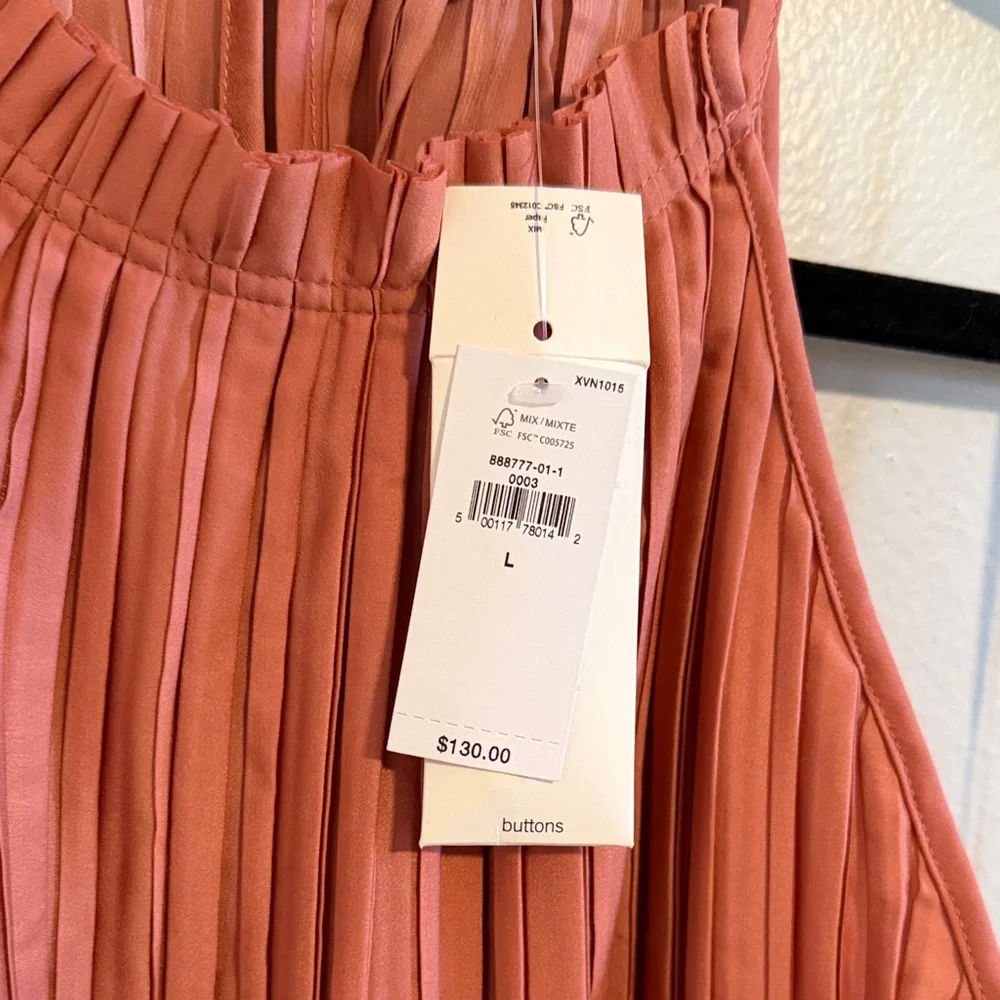 NWT Banana Republic Pleated Halter Mini Dress - Rust - Picture 6 of 7